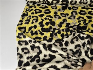 Viscosejersey - nude leo med gule effekter